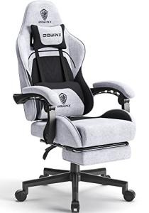 Dowinx Ergonomic Gaming Chair with Footrest, Black/Gray
