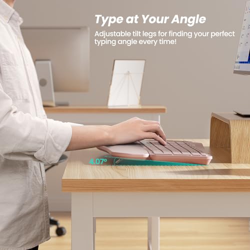 Nulea RT05B Wireless Ergonomic Split Keyboard - Pink Grey