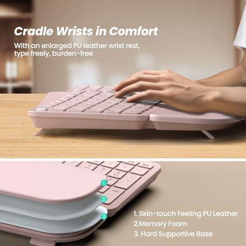 Nulea RT05B Wireless Ergonomic Split Keyboard - Pink Grey