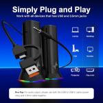 Nylavee Computer Speakers – Hi-Fi Stereo PC Speakers with 9 LED Lighting Modes, Enhanced Bass and Sound, USB/Type-C Powered and 3.5mm Audio Wired Desktop Speakers for PC, Laptop, Monitor, MacBook