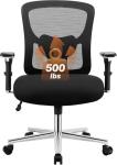 Sweetcrispy Big and Tall Office Desk Chair with Lumbar Support, 500lbs Heavy Duty Mesh Ergonomic Computer Chair with 4D Armrest and Wide Comfy Seat, Wheels for Adult