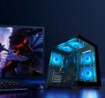 YAWYORE Gaming PC Desktop Computer AMD Ryzen 5 5600GT,16GB DDR4 3200MHz,1TB M.2 NVMe PCle4.0 Gen4,550W 80PLUS PSU,WiFi,Game Design Office Console,Sea View Room, Towers Prebuilt PC (Black)