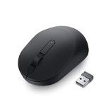 Dell Mobile Wireless Mouse - MS3320W, Wireless - 2.4 GHz, Bluetooth 5.0, Optical LED, Mechanical Scroll, 1600 DPI, 3-Buttons - Black