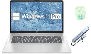 HP 17.3" HD+ Business & Student Laptop Computer, 32GB RAM 1TB SSD, 8-Cores Intel Core i3 Processor, Copilot AI-Ready, Windows 11 Pro, Wi-Fi 6, PLUSERA Earphones & 8-in-1 Hub, Natural Silver