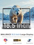 MALLRACE 18.5 Inch Laptop Computer with 8000 mAh Battery,Intel N150 Quad-Core Processor UP to 3.6GHZ,16GB DDR4 RAM 512GB SSD,WiFi 5,Full HD IPS Display,2025 Laptops for Work Business Office Student