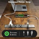 AODK 61" L Shaped Desk with Power Outlets