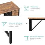 Lufeiya 47 inch Computer Desk with 4 Fabric Drawers, Reversible Writing Work Study Desk for Home Office Bedroom, Modern Simple Student PC Desks, Rustic Brown