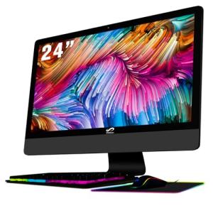 STGSivir All in One Desktop Computer, 24" FHD Display, Intel Core i5 up to 3.6G, 16G RAM, 1T SSD, WiFi, BT 5.0, RGB Keyboard & Mouse & Mouse Pad, Webcam, Windows 11 Home
