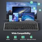 TECKNET Bluetooth Keyboard Rechargeable, 4-Device (2.4G+3BT) Wireless Keyboard, Ultra-Slim Quiet Typing, 14 Hotkeys Computer Keyboard for PC/Laptop/Smart TV/Tablet