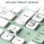 Wireless Keyboard and Mouse Combo, Full-Sized Wireless Keyboard and Adjustable DPI Mouse, 2.4GHz USB Receiver, Silent Keyboard and Mouse for PC, Windows, MAC, Desktop, Laptop (Avocado Green)