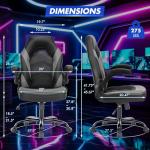 Sweetcrispy Computer Video Game Desk Chair - Ergonomic Comfy Lumbar Support, PU Leather with Flip-up Armrest, Height Adjustable and 360° Swivel, for Adults, Black Grey