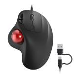 Nulea M509 Trackball Mouse Wired, Ergonomic Design, Easy Thumb Control, Precise & Smooth Tracking, 2-in-1 Interface (Type A &Type C), Compatible for PC, Laptop, Mac, Windows(Red).