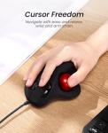 Nulea M509 Trackball Mouse Wired, Ergonomic Design, Easy Thumb Control, Precise & Smooth Tracking, 2-in-1 Interface (Type A &Type C), Compatible for PC, Laptop, Mac, Windows(Red).