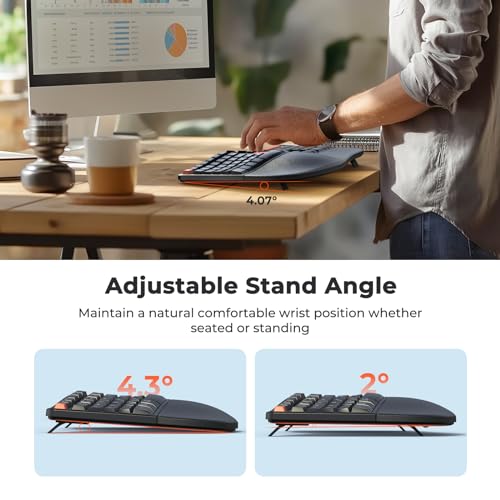 Wireless Ergonomic Keyboard and Mouse Combo - Black