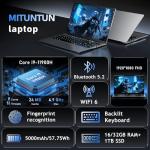 Gaming Laptop Computer, 15.6 Inch Lap Top PC Win 11 Pro 2025, i9-11900H Processor(up to 4.9Ghz), 16GB RAM 1TB SSD, 1920 * 1080 IPS Display, Office 365, Backlit Keyboard, 5000mAh Battery, WiFi 6, BT5.2