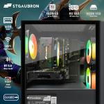 STGAubron Gaming PC Computer Desktop, Intel i7 Xeon E5, Radeon RX 550 4G, 16GB RAM, 512GB SSD, WiFi, BT 5.0, RGB Fan x3, Windows 11 Home, Gaming Computer Tower for Gamer,Streaming