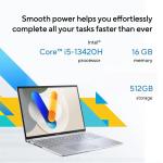ASUS Vivobook 16 Laptop, 16" WUXGA (1920x1200) IPS LED Display, Intel i5-13420H, 8-Core, 16GB DDR4 RAM, 512GB PCIe SSD, HDMI, Cool Silver, Windows 11 Home, TWE Mouse Pad & Mouse