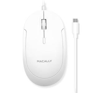 Macally Wired USB C Mouse for Mac and PC - Slim, Quiet, and Reliable - Type C Mouse for MacBook Pro/Air, iMac, Apple iPad, Laptop, Computer Desktop with 3 Button, Scroll Wheel, USBC, and 4 DPI Mode