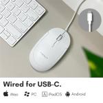 Macally Wired USB C Mouse for Mac and PC - Slim, Quiet, and Reliable - Type C Mouse for MacBook Pro/Air, iMac, Apple iPad, Laptop, Computer Desktop with 3 Button, Scroll Wheel, USBC, and 4 DPI Mode