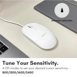 Macally Wired USB C Mouse for Mac and PC - Slim, Quiet, and Reliable - Type C Mouse for MacBook Pro/Air, iMac, Apple iPad, Laptop, Computer Desktop with 3 Button, Scroll Wheel, USBC, and 4 DPI Mode