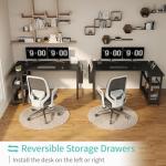 Lufeiya L Shaped Computer Desk with Power Outlet Shelves, 47 Inch Corner Desk for Home Office Bedroom, L-Shaped Study Writing Working PC Desks, Black