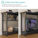 Lufeiya L Shaped Computer Desk with Power Outlet Shelves, 47 Inch Corner Desk for Home Office Bedroom, L-Shaped Study Writing Working PC Desks, Black