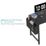 Lufeiya L Shaped Computer Desk with Power Outlet Shelves, 47 Inch Corner Desk for Home Office Bedroom, L-Shaped Study Writing Working PC Desks, Black