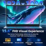 Naclud 15.6 Inch Laptop Computer, Windows 11 Laptops with 16GB RAM 1024GB SSD, Core i3 CPU(Up to 3.9GHz), Backlit Keyboard, 53.2WH Battery, WiFi 6, IPS FHD Display, 180° Viewing, HDMI, Type-C