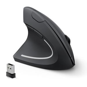 Lekvey Left Handed Ergonomic Mouse, Vertical Wireless Mouse for Left Hand, 2.4G USB Carpal Tunnel Lefty Mouse, 3 Adjustable DPI, 6 Buttons, for Laptop, PC, Computer, Mac, Windows, Desktop - Black