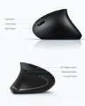 Lekvey Left Handed Ergonomic Mouse, Vertical Wireless Mouse for Left Hand, 2.4G USB Carpal Tunnel Lefty Mouse, 3 Adjustable DPI, 6 Buttons, for Laptop, PC, Computer, Mac, Windows, Desktop - Black