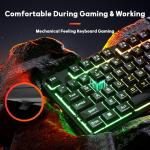 Redragon K521 Upgrade Rainbow LED Gaming Keyboard, 104 Keys Wired Mechanical Feeling Keyboard with Multimedia Keys, One-Touch Backlit, Anti-Ghosting, Compatible with PC, Mac, PS4/5, Xbox