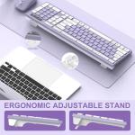 Wireless Keyboard and Mouse Combo, Full-Sized Wireless Keyboard and Adjustable DPI Mouse, 2.4GHz USB Receiver, Silent Keyboard and Mouse for PC, Windows, MAC, Desktop, Laptop(Purple)