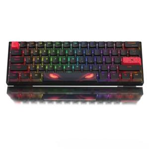 Womier 60% Percent Keyboard,WK61 V2 Mechanical RGB Wired Gaming Keyboard,Hot-Swappable Creamy Key Board with PBT Keycaps,Linear Red Switch for Windows/MAC (Black)