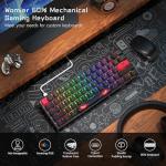 Womier 60% Percent Keyboard,WK61 V2 Mechanical RGB Wired Gaming Keyboard,Hot-Swappable Creamy Key Board with PBT Keycaps,Linear Red Switch for Windows/MAC (Black)