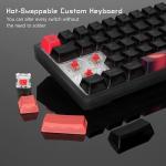 Womier 60% Percent Keyboard,WK61 V2 Mechanical RGB Wired Gaming Keyboard,Hot-Swappable Creamy Key Board with PBT Keycaps,Linear Red Switch for Windows/MAC (Black)
