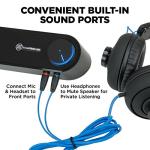 GOgroove Computer Speaker Mini Soundbar - USB Powered PC Sound Bar with Easy Setup Wired AUX, Stereo Audio, Microphone Port, Volume Control Knob, Under Monitor Design for Desktop (Blackout)