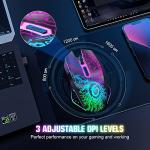 VersionTECH. Wireless Gaming Mouse, Rechargeable Computer Mouse Mice with Colorful LED Lights, Silent Click, 2.4G USB Nano Receiver, 3 Level DPI for PC Gamer Laptop Desktop Chromebook Mac-Black