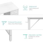 Lufeiya Small White Desk with Drawers for Bedroom, 40 Inch Kids Girls Study Desks, Reversible Computer Writing Nail Table with Fabric Drawer for Small Spaces Home Office Manicure