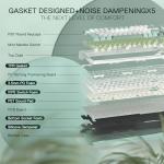 Redragon K719 Wireless Gasket Gaming Keyboard w/Hype Screen & Knob, 95 Keys Mechanical Keyboard, Easy-Control 1.14’’ TFT Info Display, 5-Layer Noise Dampening, Custom Linear Switch, Jade Cloud Color