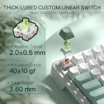 Redragon K719 Wireless Gasket Gaming Keyboard w/Hype Screen & Knob, 95 Keys Mechanical Keyboard, Easy-Control 1.14’’ TFT Info Display, 5-Layer Noise Dampening, Custom Linear Switch, Jade Cloud Color