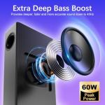 Nylavee Computer Speakers with Subwoofer, 2.1 PC Speakers System with Bluetooth 5.4 & 3.5mm Aux-in, 60W Peak Power, AC Adapter Powered Computer Sound Bar for Desktop PC, Laptop, Monitor, Gaming