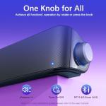 Nylavee Computer Speakers with Subwoofer, 2.1 PC Speakers System with Bluetooth 5.4 & 3.5mm Aux-in, 60W Peak Power, AC Adapter Powered Computer Sound Bar for Desktop PC, Laptop, Monitor, Gaming