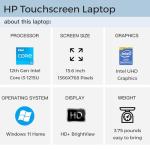 HP 2023 15.6" HD Touchscreen Laptop, Intel Core i3-1215U (Beat i5-1135G7), 16GB RAM, 512GB SSD, Intel UHD Graphics, WiFi, Bluetooth, HDMI, USB-A&C, Long Battery Life, Windows 11 Home, Silver