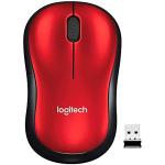 Logitech M185 Wireless Mouse, 2.4GHz with USB Mini Receiver, 12-Month Battery Life, 1000 DPI Optical Tracking, Ambidextrous, Compatible with PC, Mac, Laptop - Red