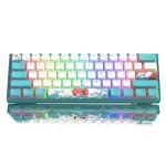 Womier 60% Percent Keyboard,WK61 V2 Mechanical RGB Wired Gaming Keyboard,Hot-Swappable Creamy Key Board with PBT Keycaps,Linear Red Switch for Windows/MAC (Blue)
