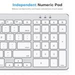 OMOTON Wired Keyboard Compatible with Mac, with Dual Interface (USB and Type-C), Numeric Keypad Compatible with MacBook Pro/Air, iMac, Mac mini/Pro Laptop, Silver