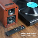 RIOWOIS Powered Bluetooth Bookshelf Speakers, 40W Record Player Speakers with 2.75 Inch Woofer, Stereo Speakers with Optical/AUX/TV-ARC Connection for Turntable, No Receiver or Amplifier Required.