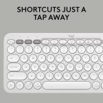 Logitech Pebble 2 Combo, Wireless Keyboard and Mouse, Quiet and Portable, Customizable, Logi Bolt, Bluetooth, Easy-Switch for Windows, macOS, iPadOS, Chrome - Tonal White