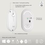 Logitech Pebble 2 Combo, Wireless Keyboard and Mouse, Quiet and Portable, Customizable, Logi Bolt, Bluetooth, Easy-Switch for Windows, macOS, iPadOS, Chrome - Tonal White