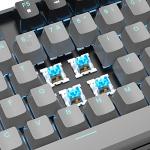 MageGee 75% Mechanical Gaming Keyboard, Blue Switch, LED Backlit, 87 Keys Compact TKL Wired Computer Keyboards for Windows Laptop PC Gamer - Grey/Black